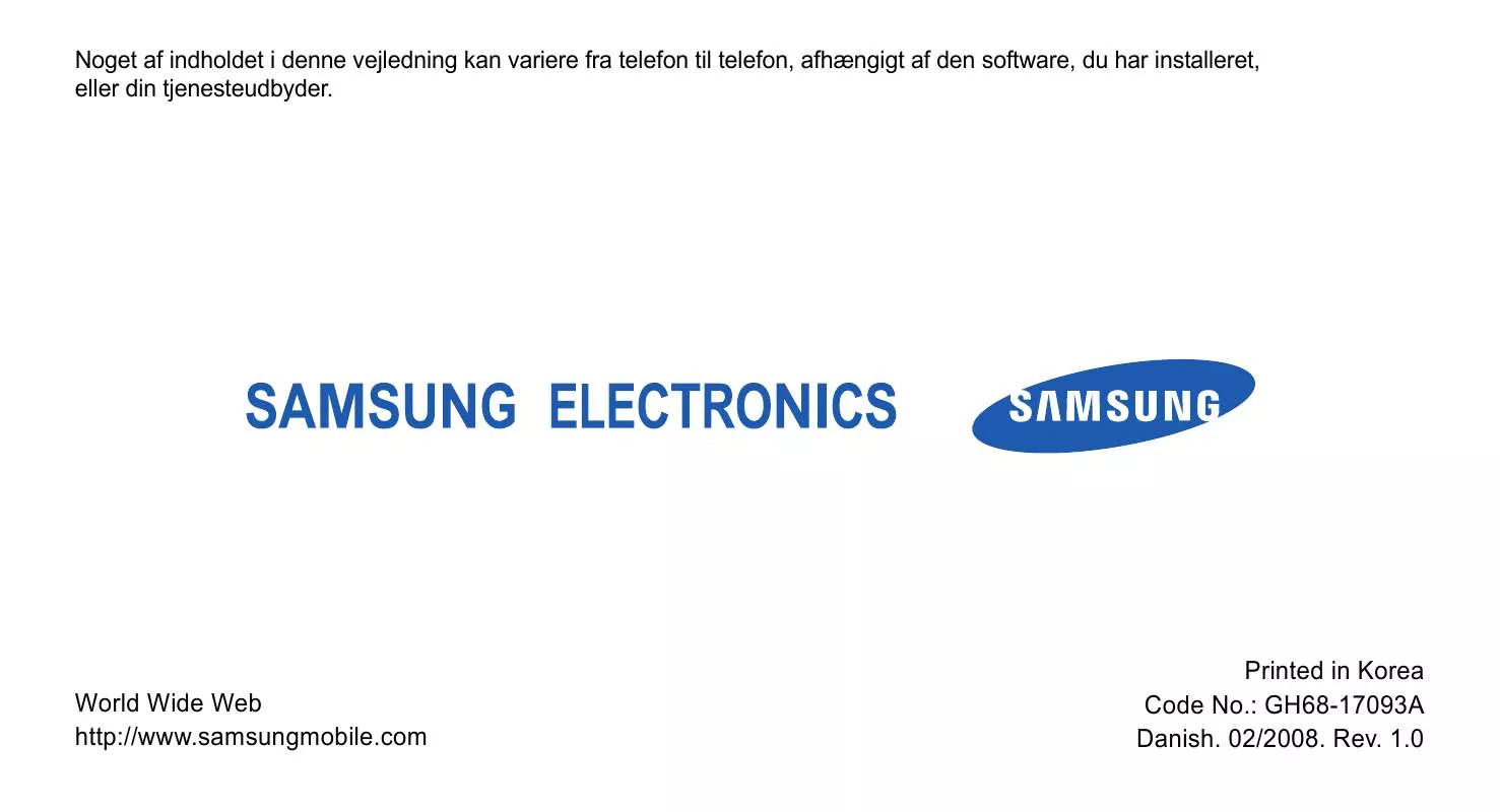 Mode d'emploi SAMSUNG SGH-L170