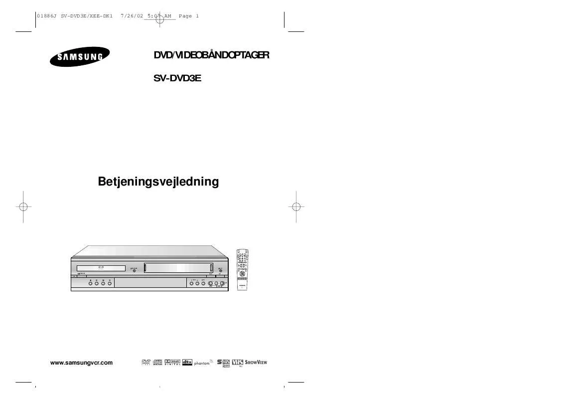 Mode d'emploi SAMSUNG SV-DVD3EV