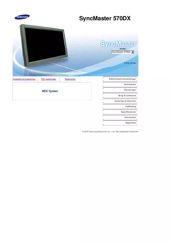 Mode d'emploi SAMSUNG SYNCMASTER 570DX