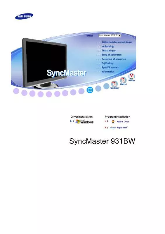 Mode d'emploi SAMSUNG SYNCMASTER 931BW