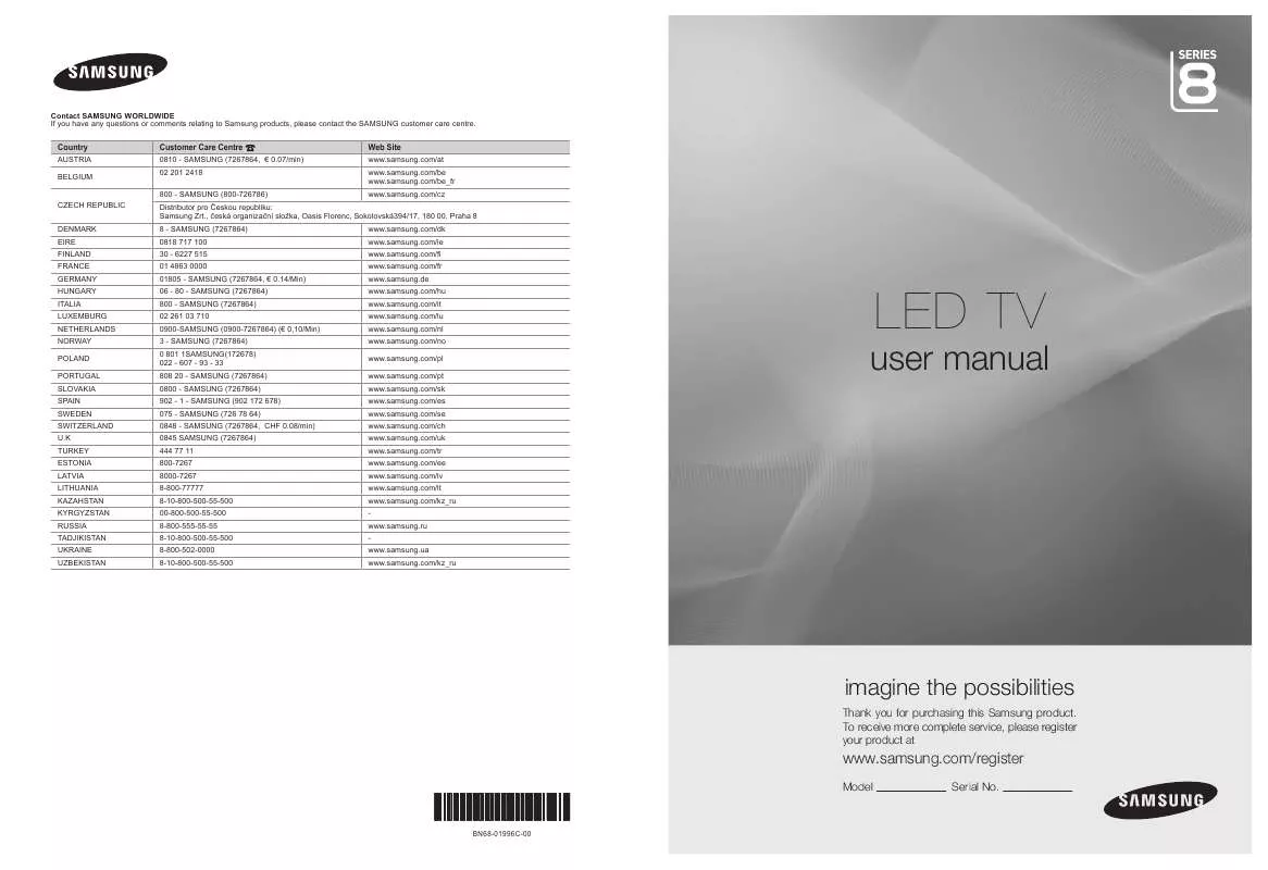 Mode d'emploi SAMSUNG UE-40B8050