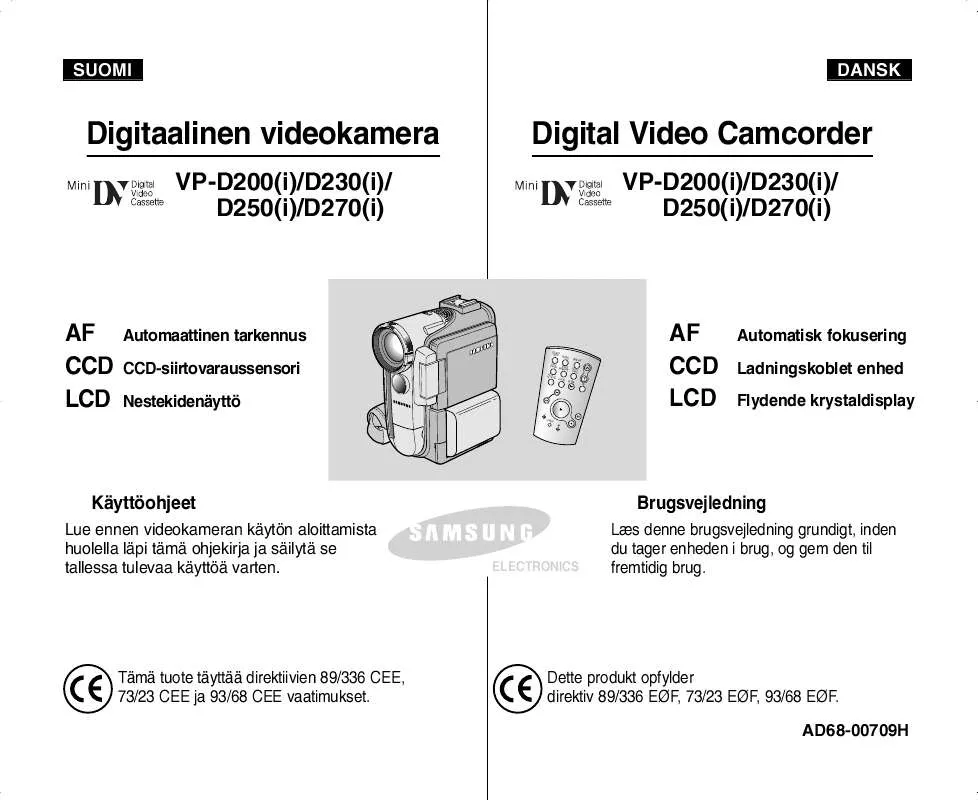 Mode d'emploi SAMSUNG VP-D230I