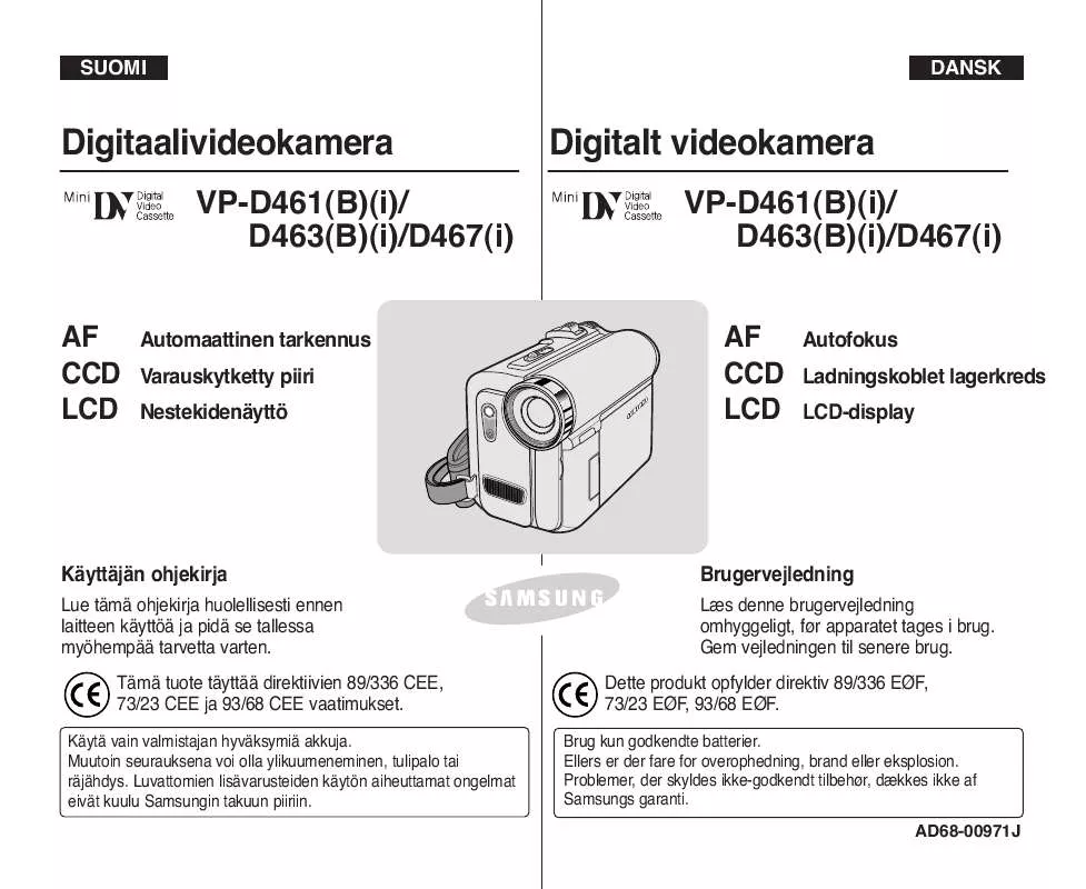 Mode d'emploi SAMSUNG VP-D463B