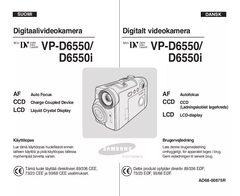 Mode d'emploi SAMSUNG VP-D6050I