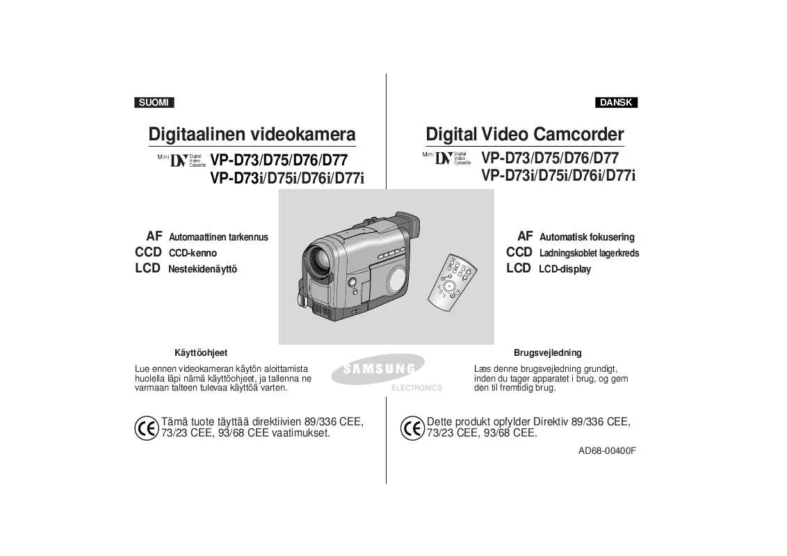 Mode d'emploi SAMSUNG VP-D76