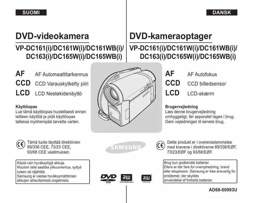 Mode d'emploi SAMSUNG VP-DC161