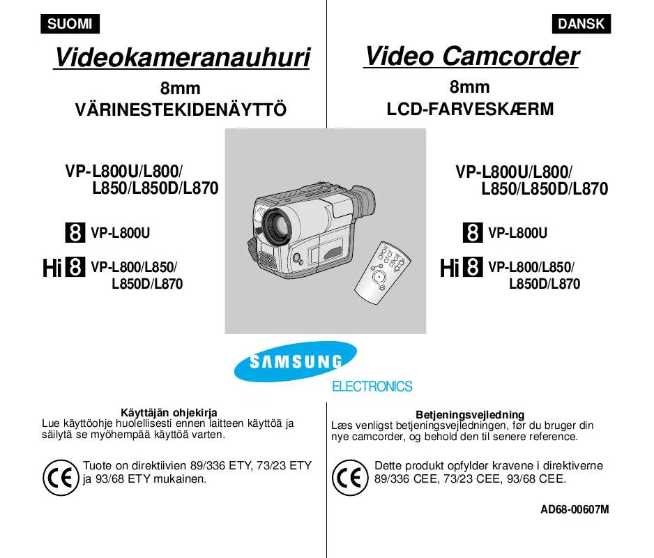 Mode d'emploi SAMSUNG VP-L800