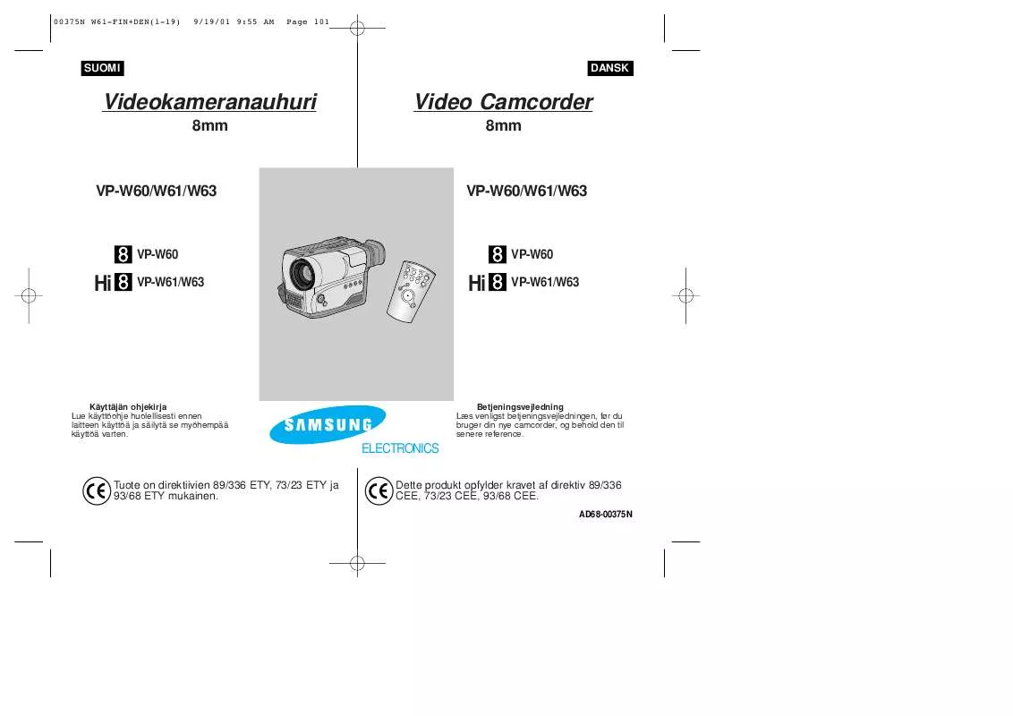 Mode d'emploi SAMSUNG VP-W61