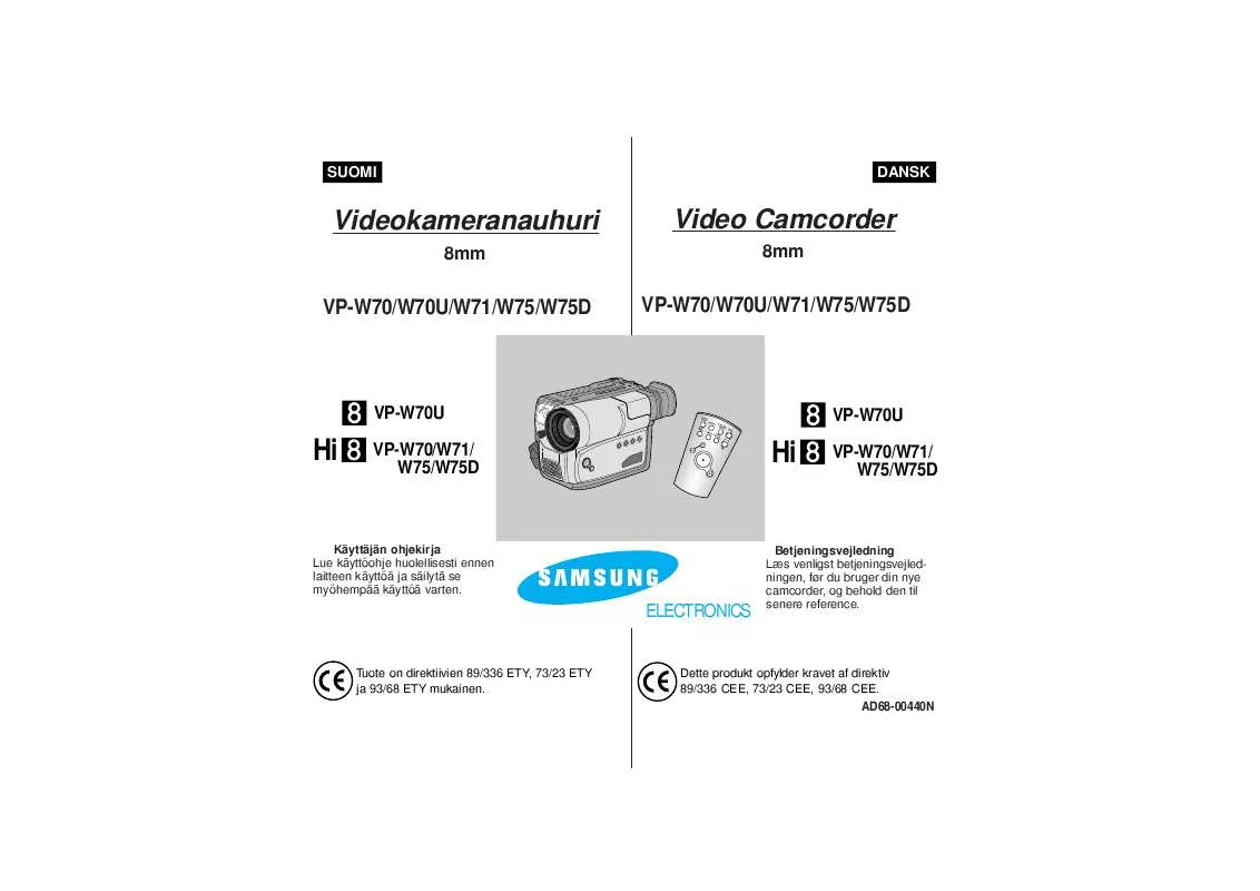 Mode d'emploi SAMSUNG VP-W70