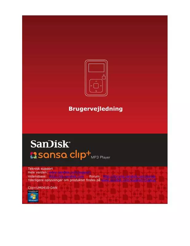 Mode d'emploi SANDISK SANSA CLIP