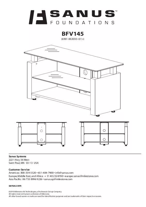 Mode d'emploi SANUS SYSTEMS BFV145