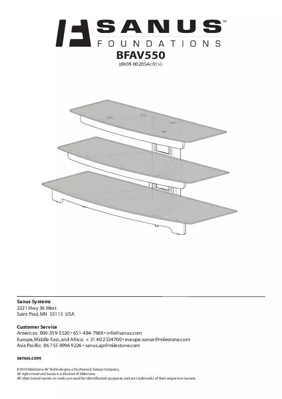 Mode d'emploi SANUS BFAV550