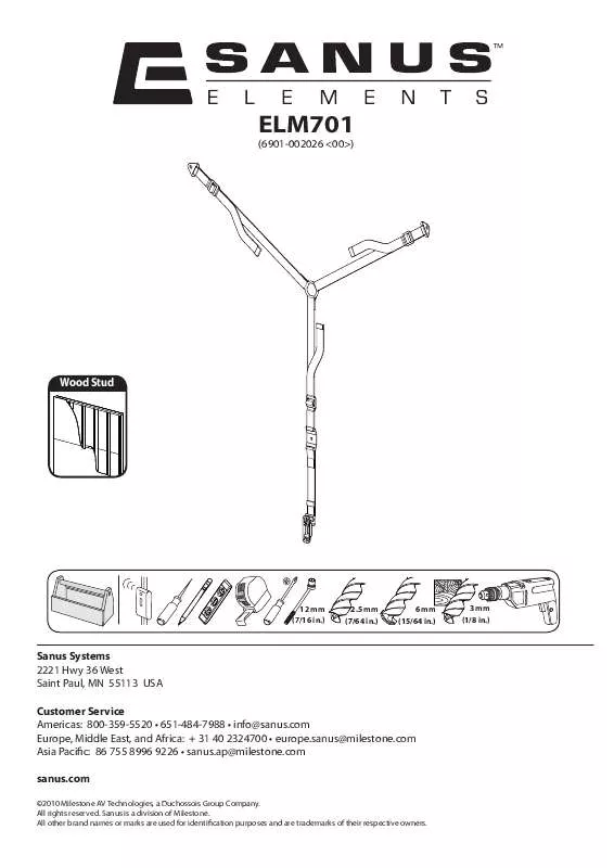 Mode d'emploi SANUS ELM701