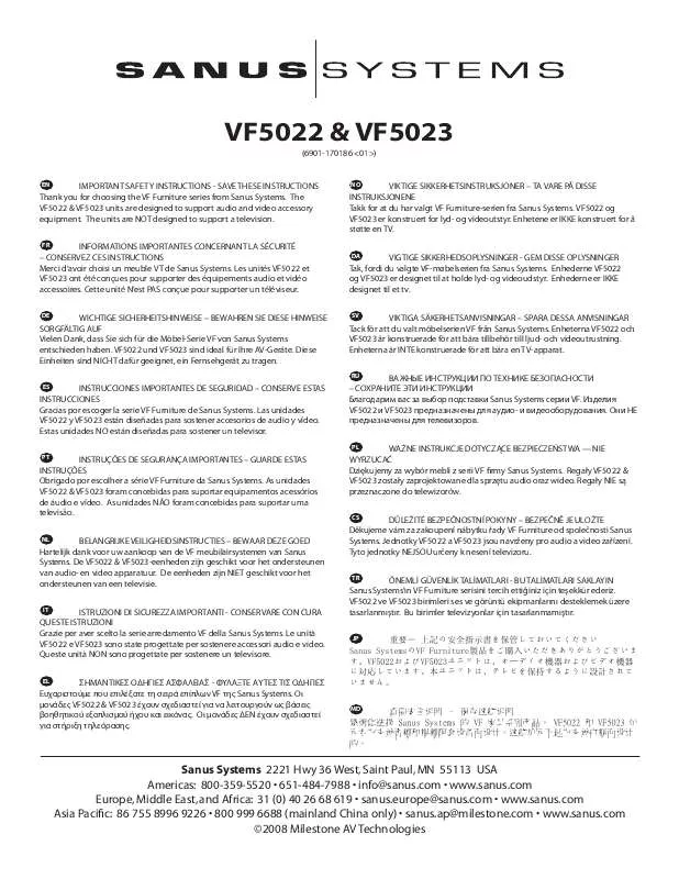 Mode d'emploi SANUS VF5022