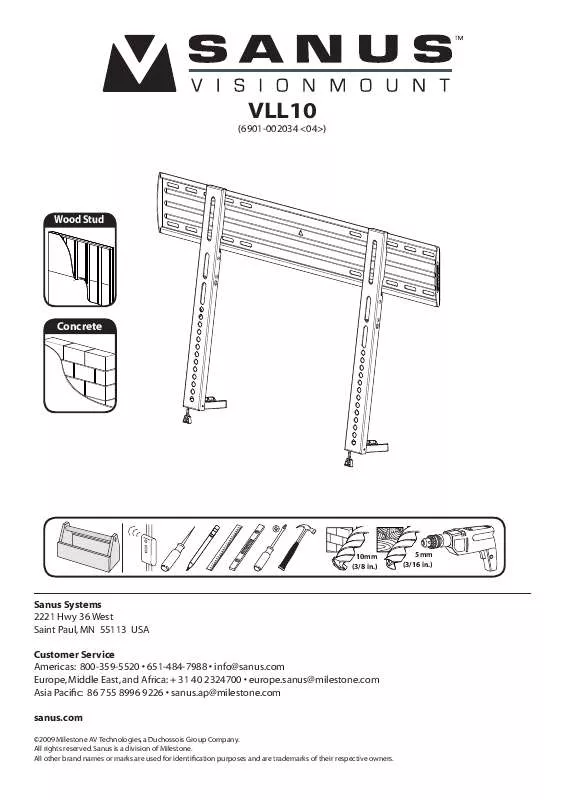 Mode d'emploi SANUS VLL10