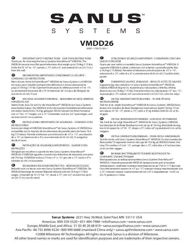 Mode d'emploi SANUS VMDD26