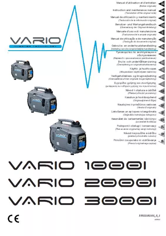 Mode d'emploi SDMO VARIO 1000I