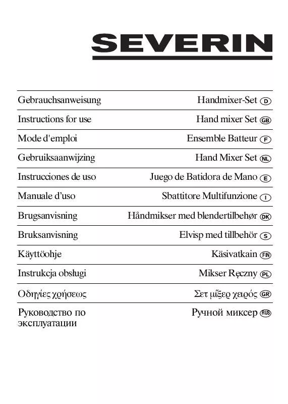 Mode d'emploi SEVERIN HM 3812