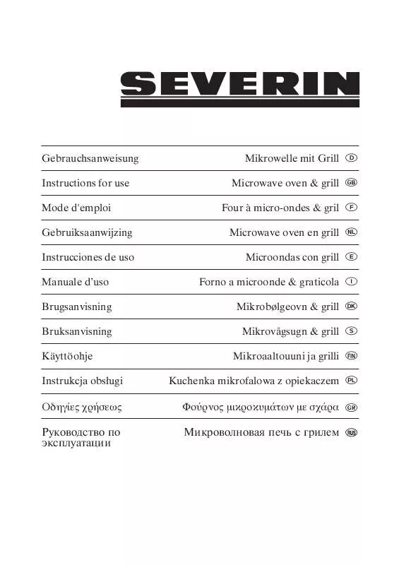 Mode d'emploi SEVERIN MW 7845