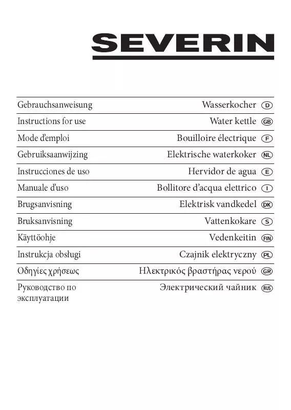 Mode d'emploi SEVERIN WK 3328