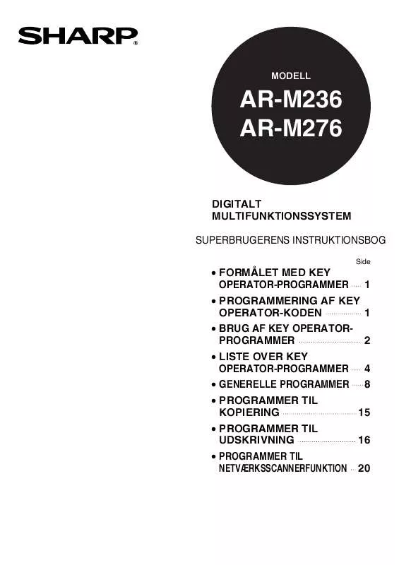 Mode d'emploi SHARP AR-M236