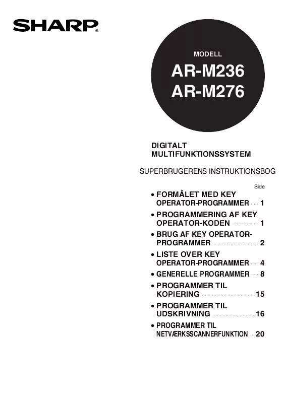 Mode d'emploi SHARP AR-M276