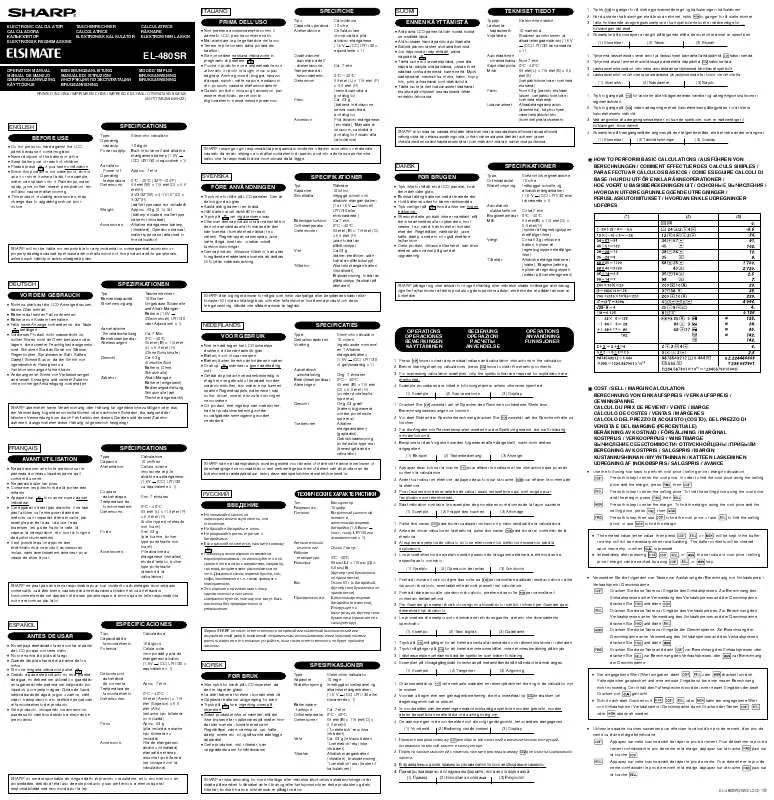 Mode d'emploi SHARP EL-480SR