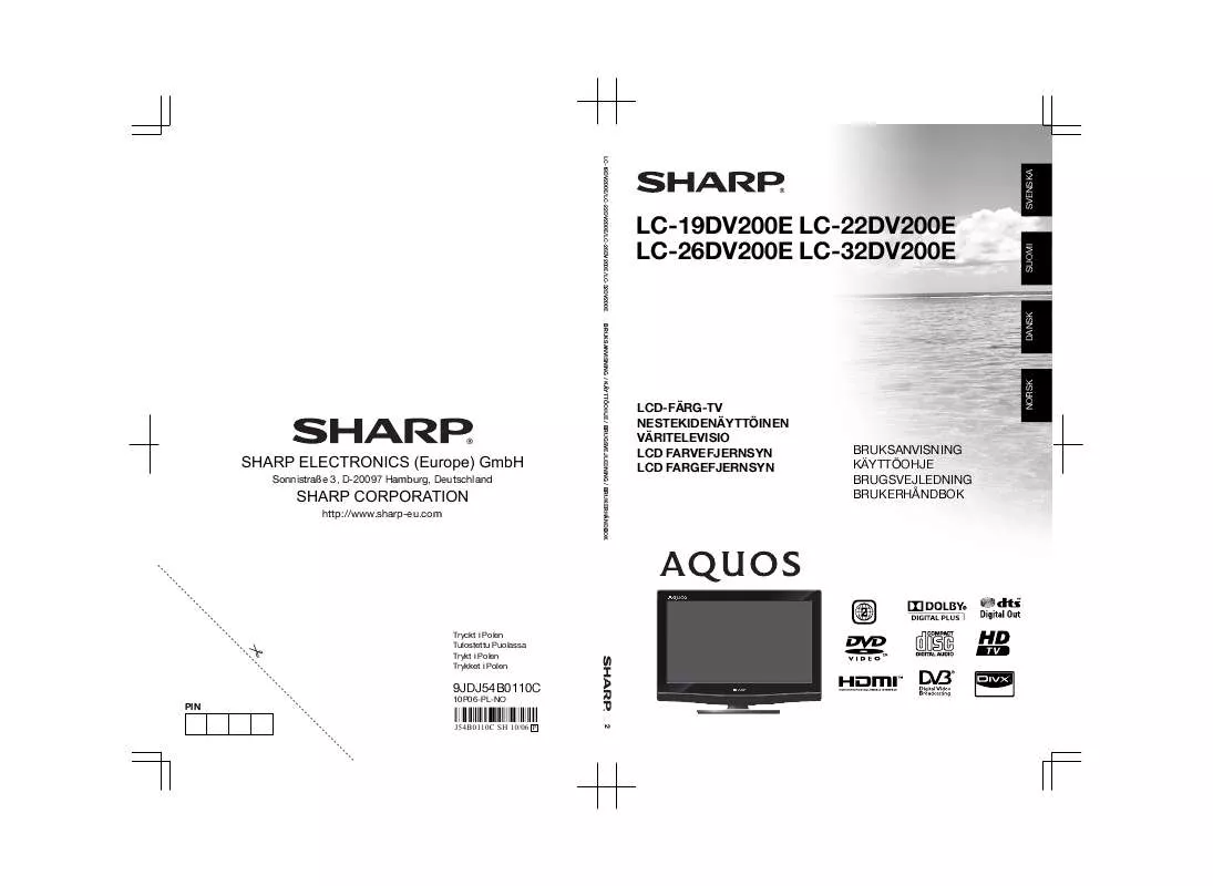 Mode d'emploi SHARP LC-19DV200E