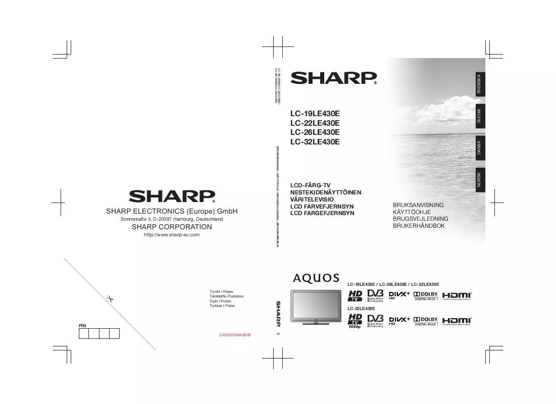 Mode d'emploi SHARP LC-19LE430E