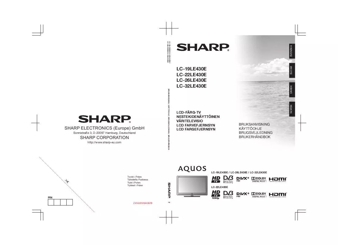 Mode d'emploi SHARP LC-22LE430E