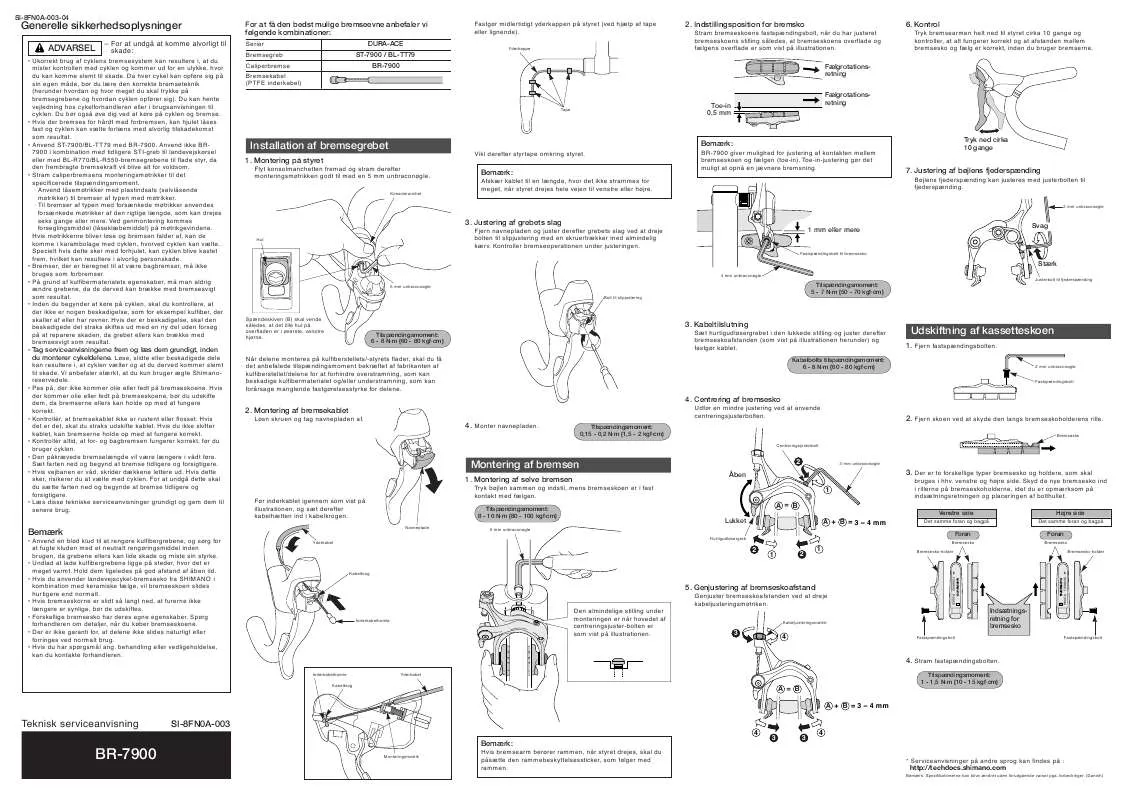 Mode d'emploi SHIMANO BR-7900