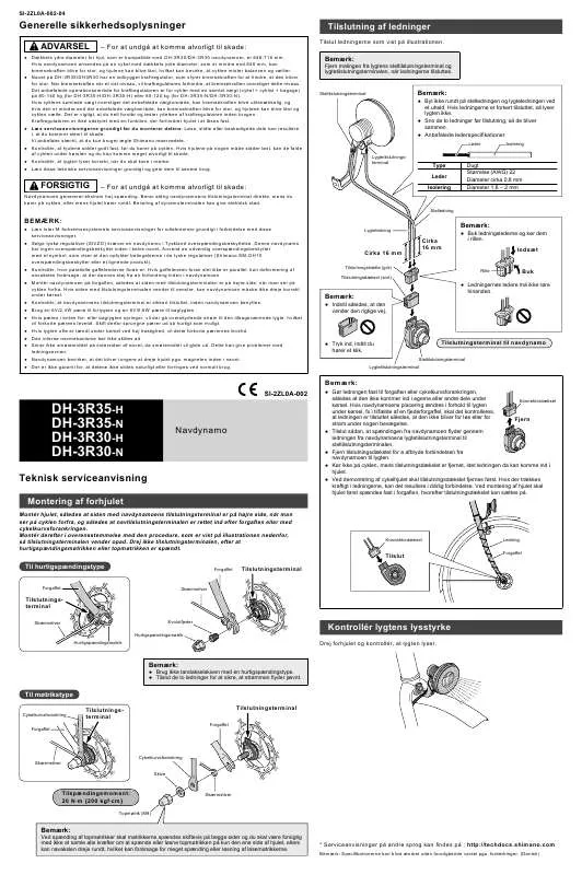 Mode d'emploi SHIMANO DH-3R30-H