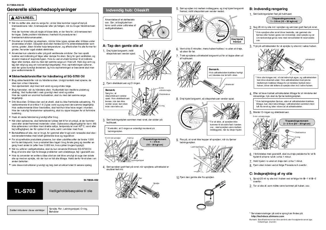 Mode d'emploi SHIMANO TL-S703