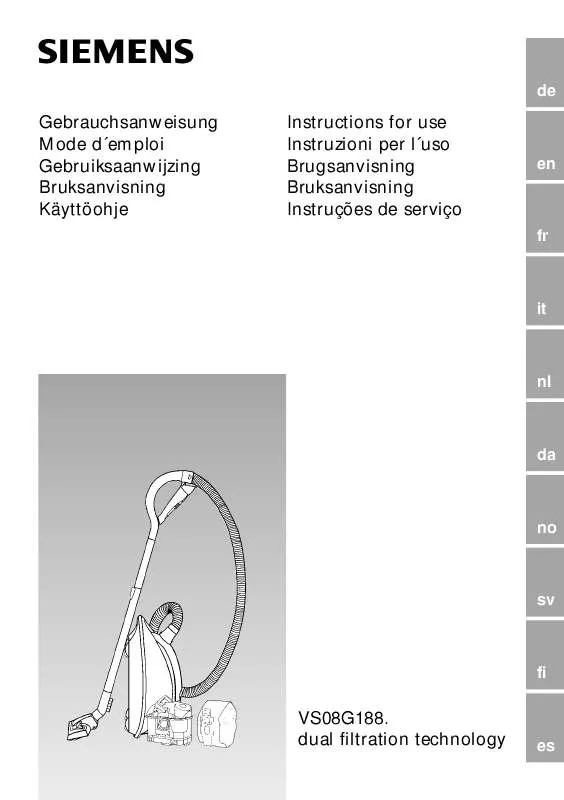 Mode d'emploi SIEMENS VS08G1885