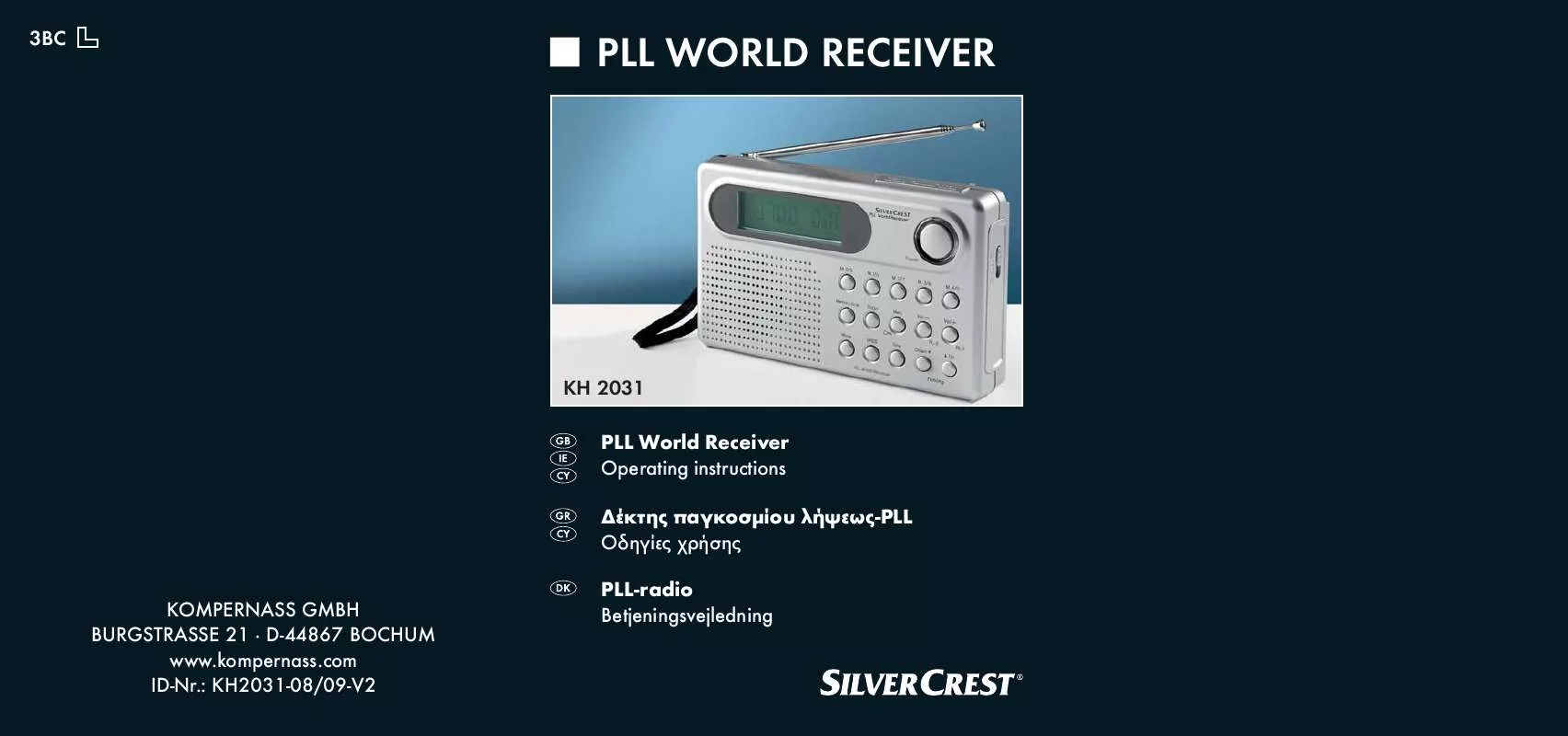 Mode d'emploi SILVERCREST KH 2031 PLL WORLD RECEIVER