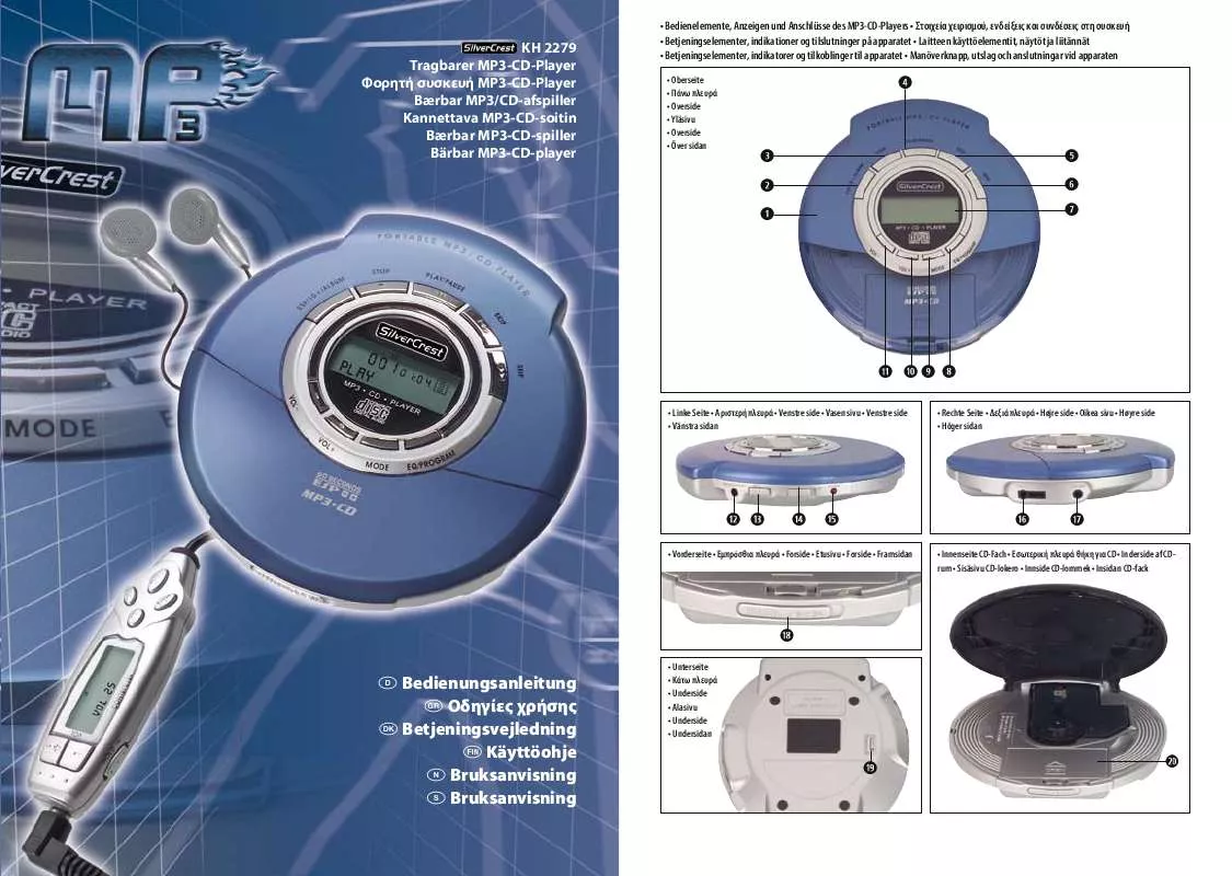 Mode d'emploi SILVERCREST KH 2279 PORTABLE MP3-CD PLAYER