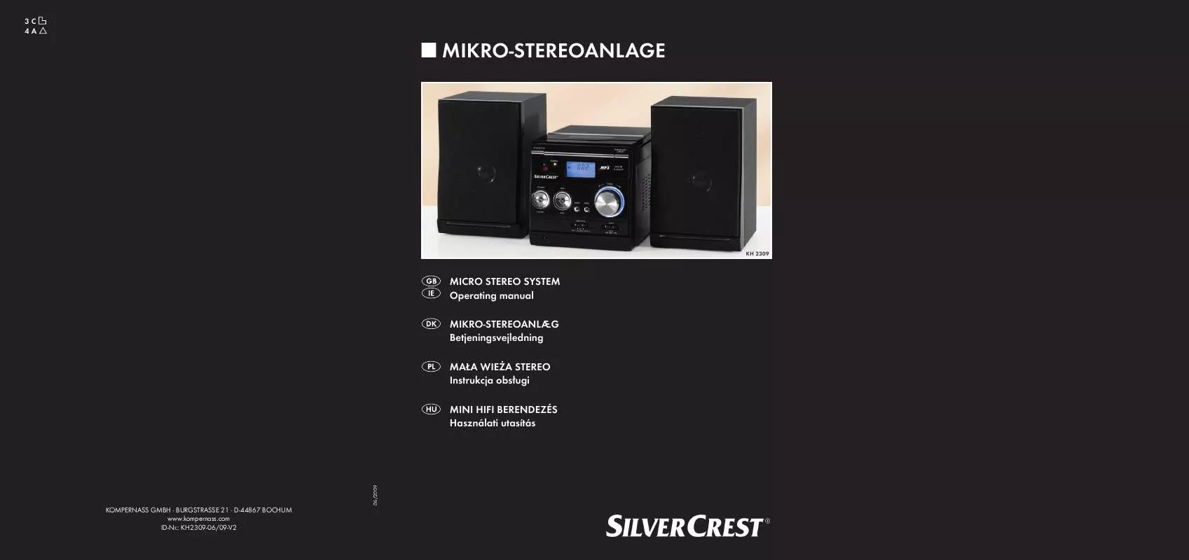 Mode d'emploi SILVERCREST KH 2309 MICRO STEREO SYSTEM