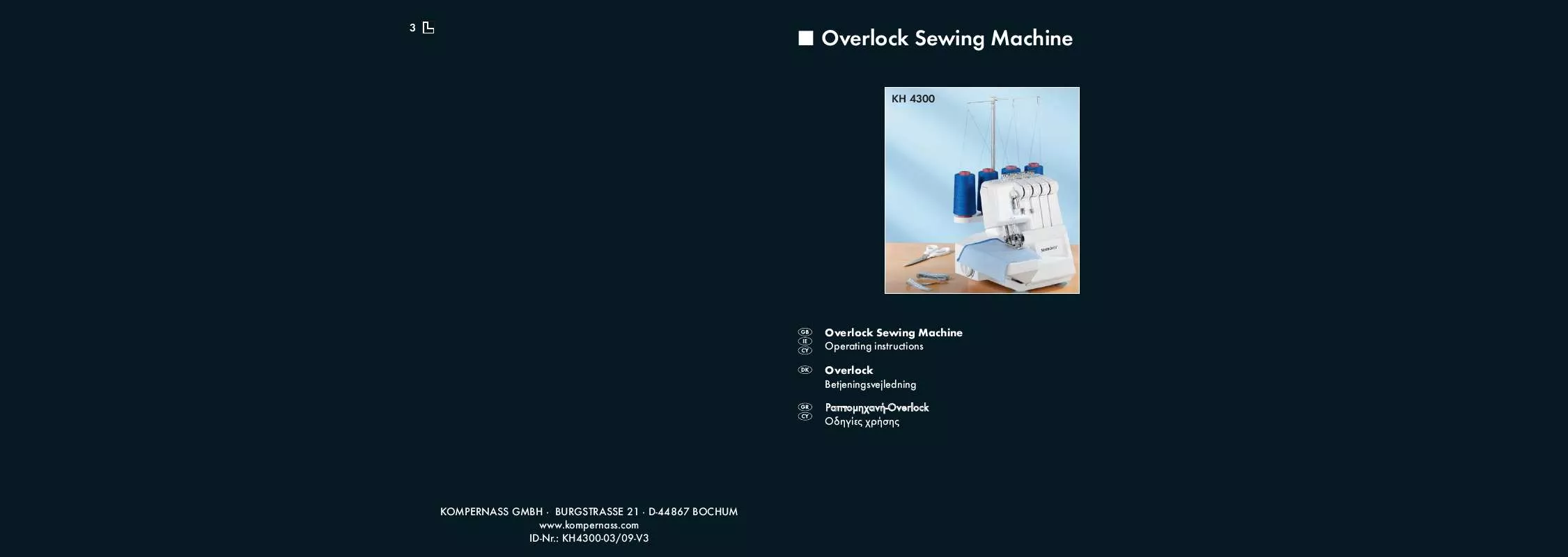 Mode d'emploi SILVERCREST KH 4300 OVERLOCK SEWING MACHINE