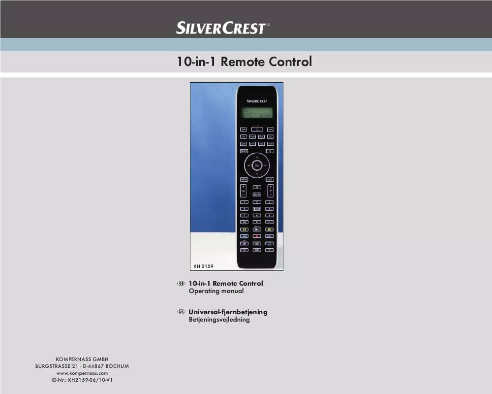 Mode d'emploi SILVERCREST KH 2159