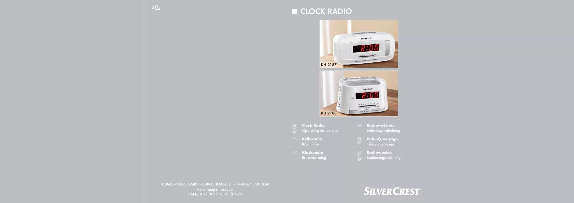 Mode d'emploi SILVERCREST KH 2187