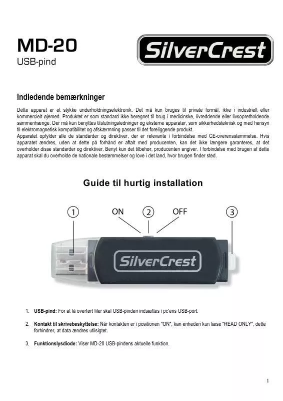 Mode d'emploi SILVERCREST MD-20