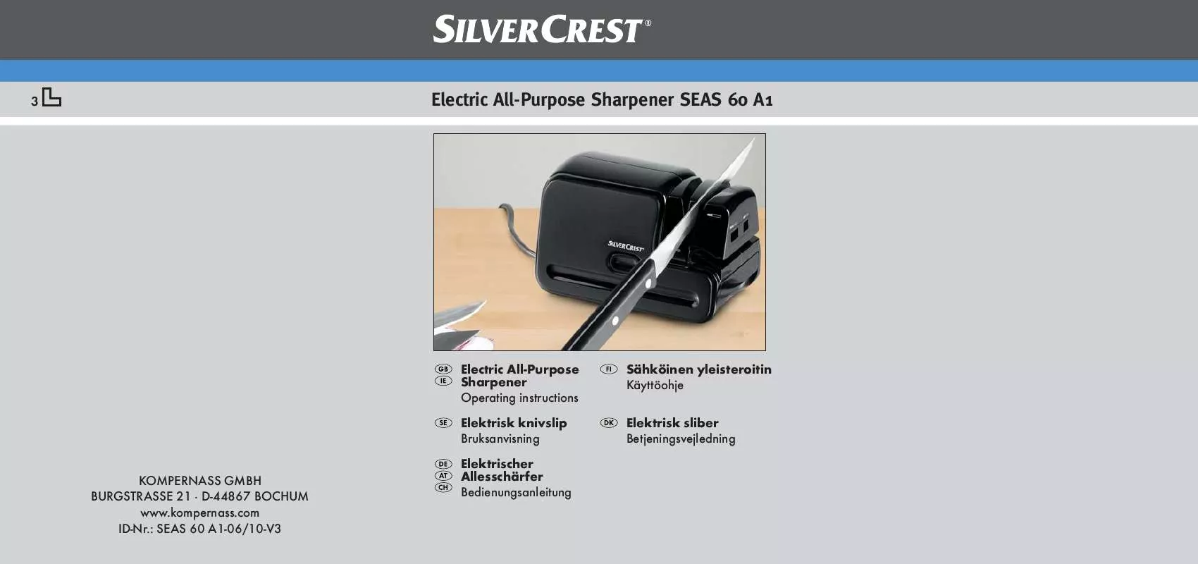 Mode d'emploi SILVERCREST SEAS 60 A1