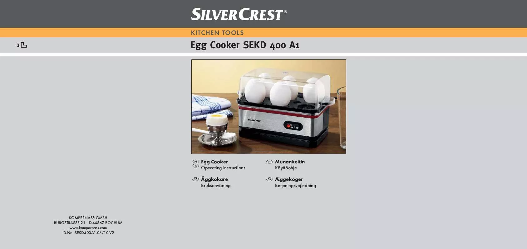 Mode d'emploi SILVERCREST SEKD 400 A1 EGG COOKER