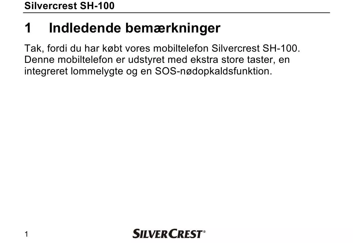 Mode d'emploi SILVERCREST SH-100