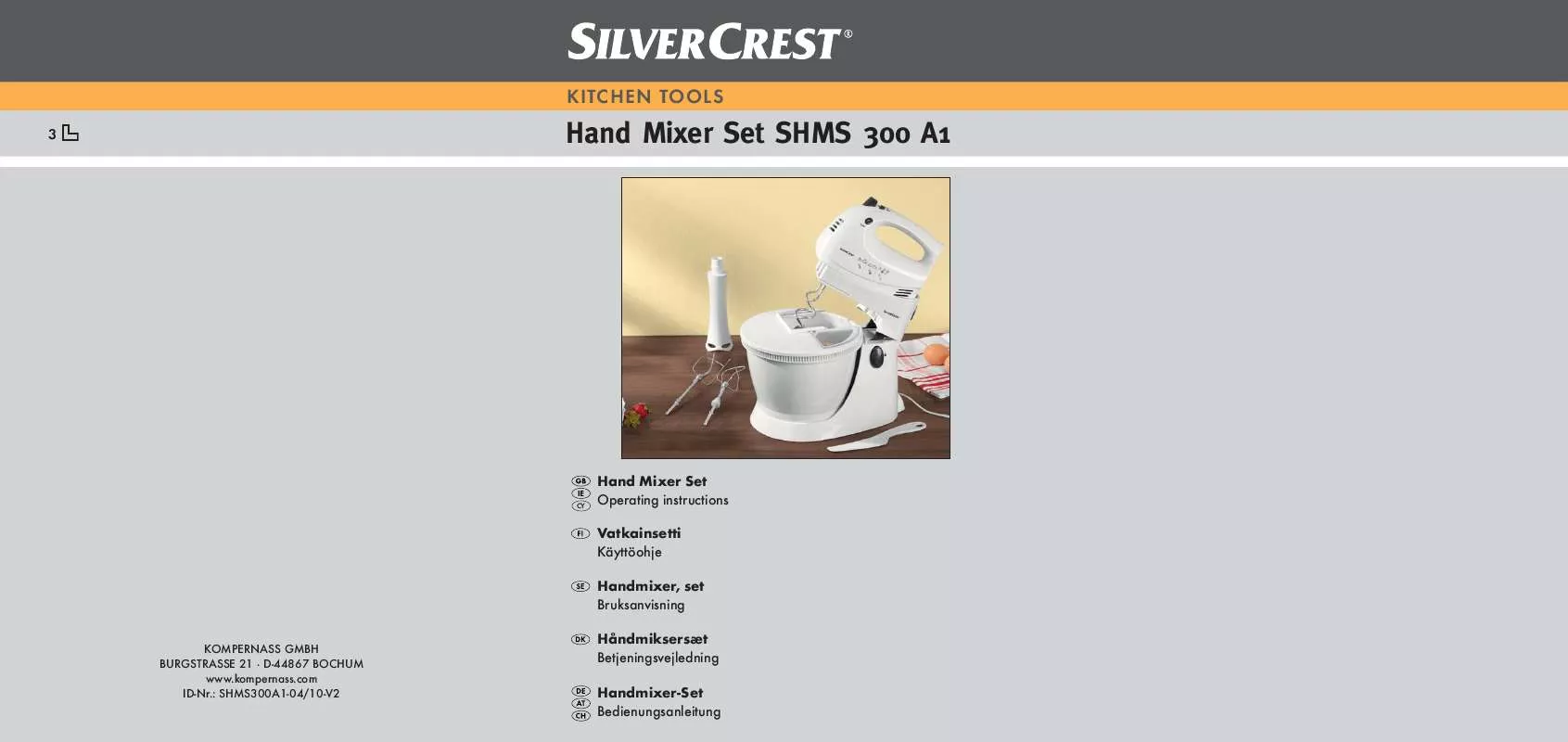 Mode d'emploi SILVERCREST SHMS 300 A1