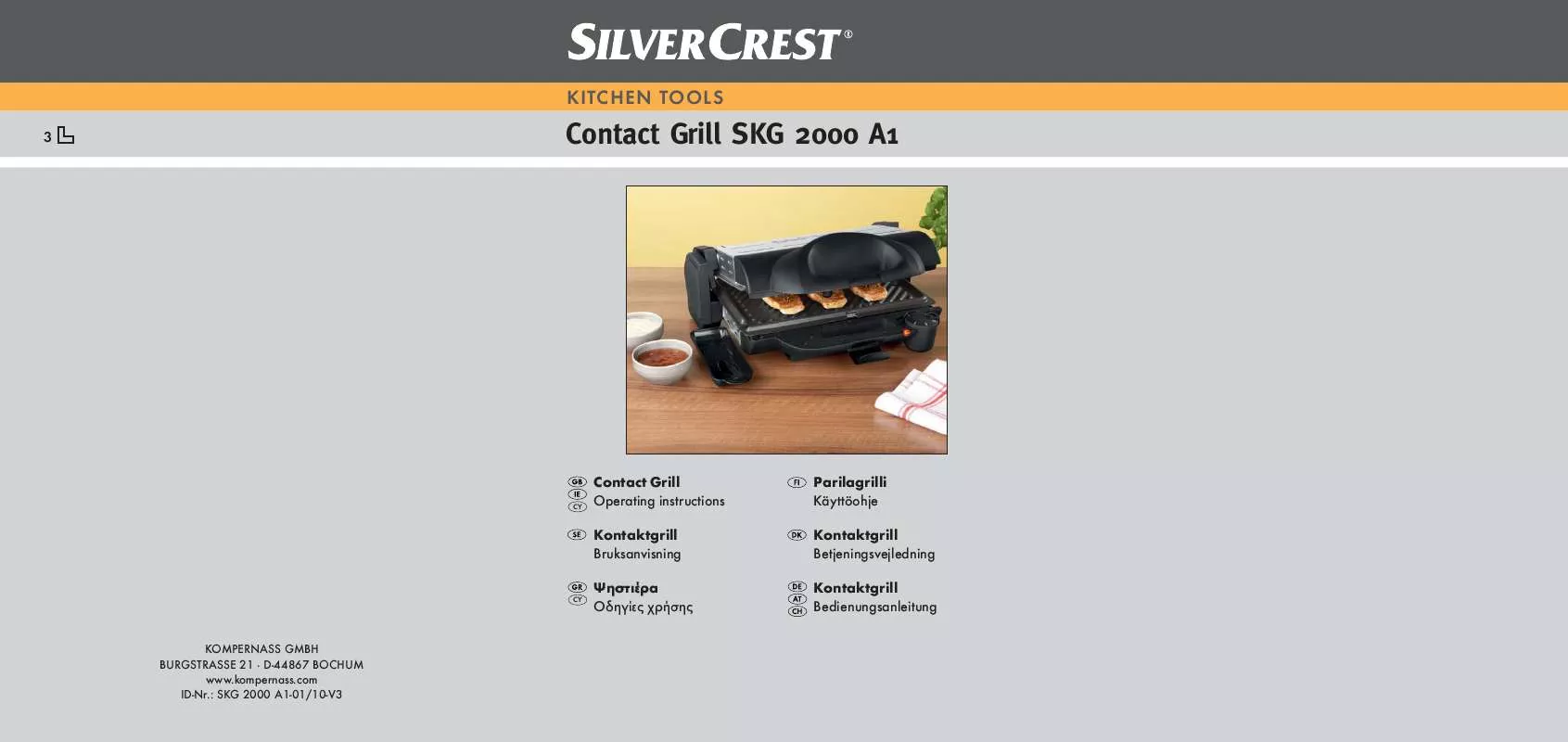 Mode d'emploi SILVERCREST SKG 2000 A1