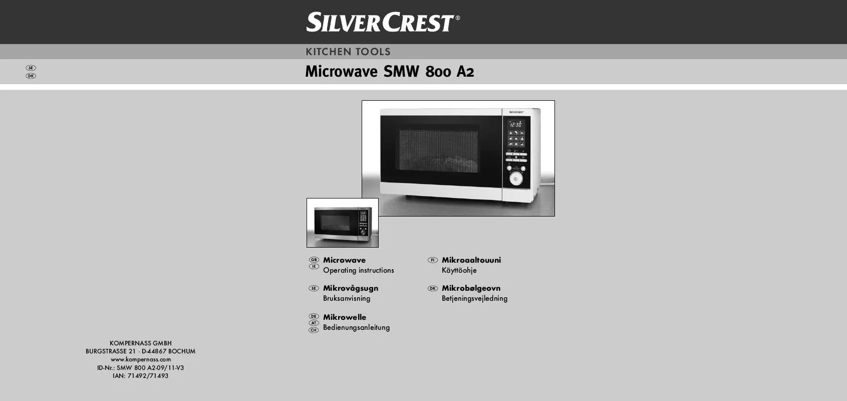 Mode d'emploi SILVERCREST SMW 800 A2