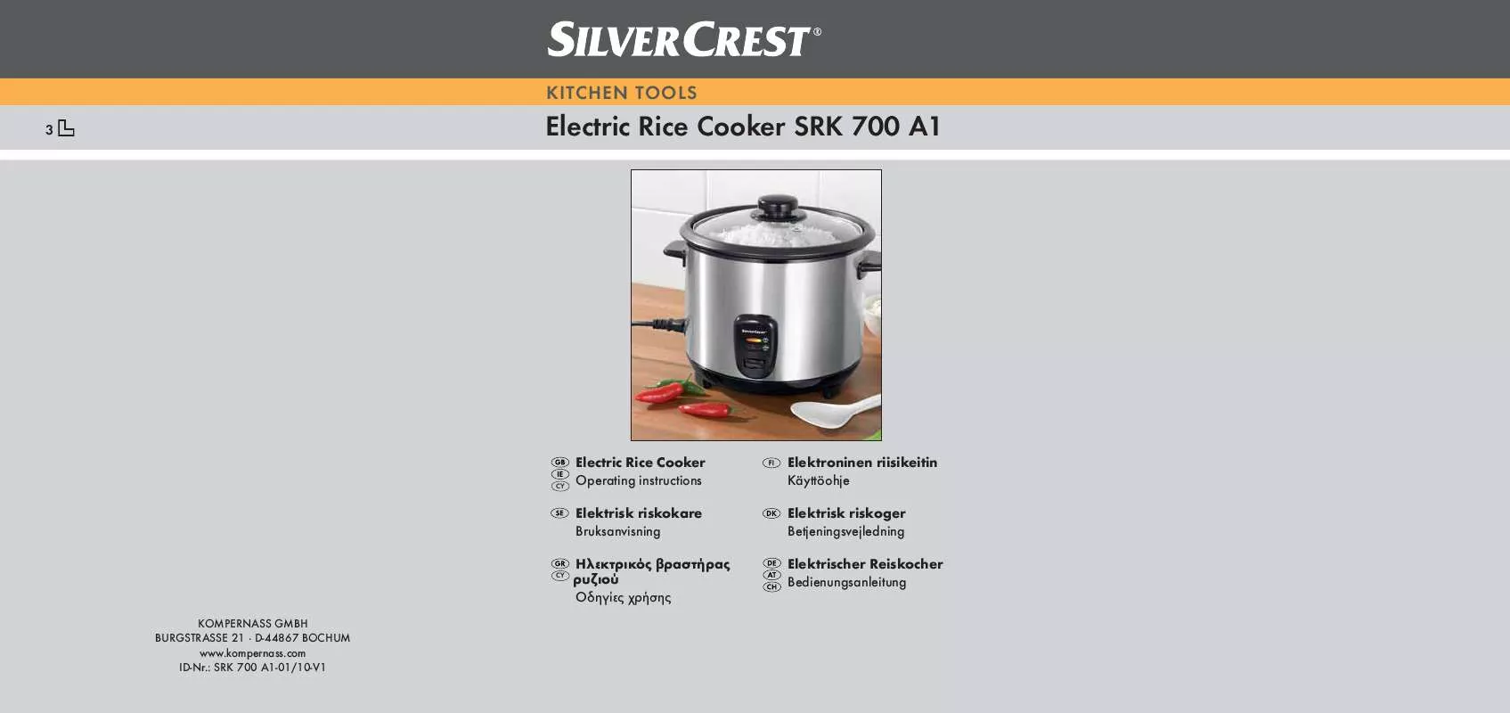 Mode d'emploi SILVERCREST SRK 700 A1