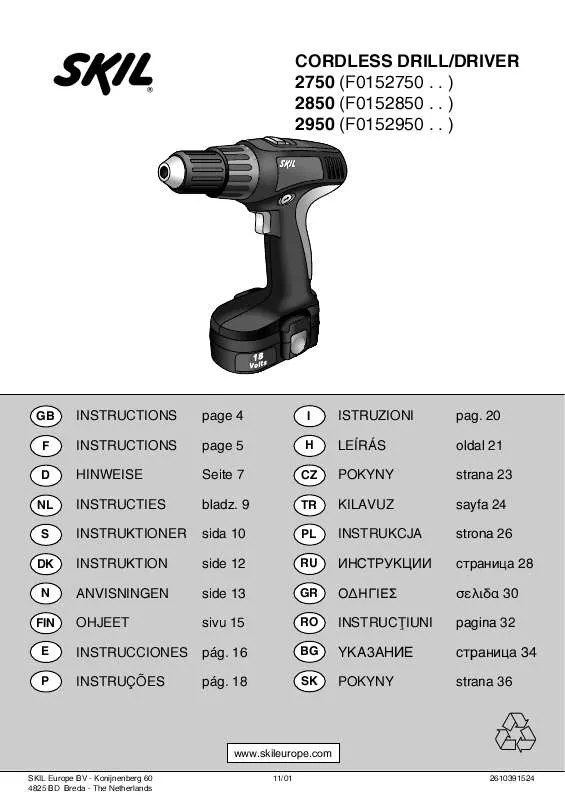 Mode d'emploi SKIL 2950