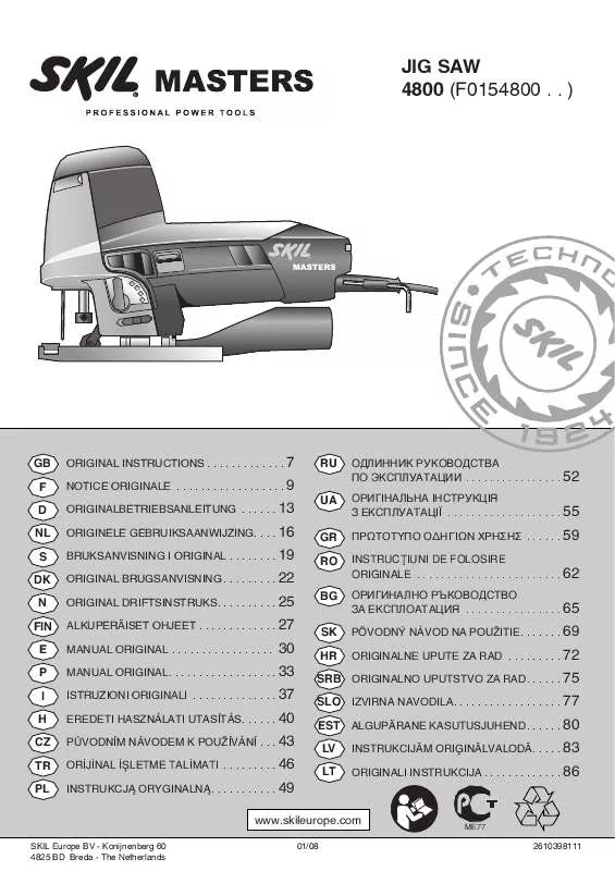 Mode d'emploi SKIL 4800